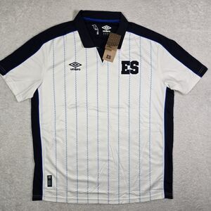 $90 Umbro El Salvador Mens XL 24/25 Fourth Futbol Soccer Jersey White Blue